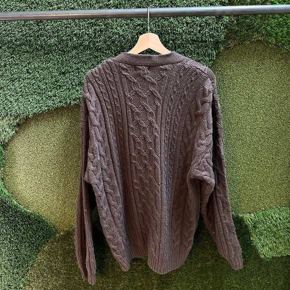 Vintage Ash Creek Trading Cable Knit Cardigan Sweater Large - Picture 2 of 6